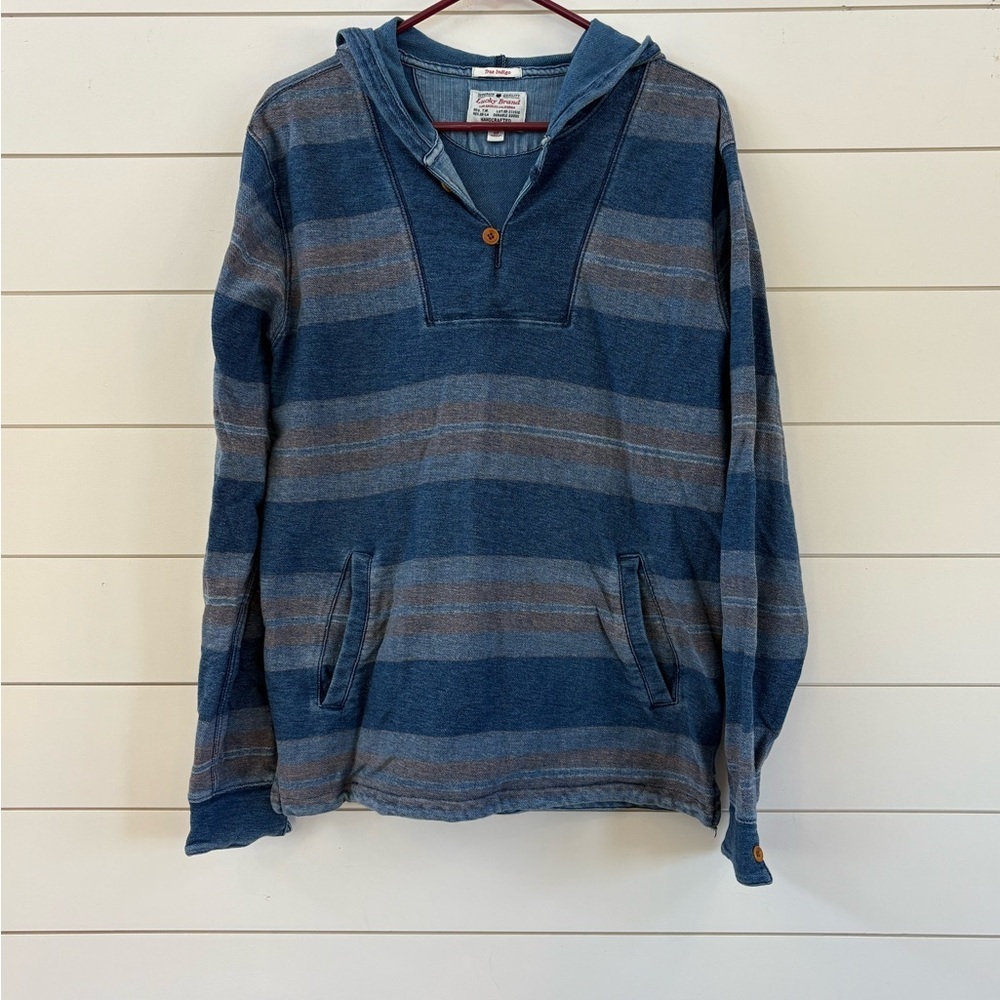 Lucky Brand Men's True Indigo Striped Pullover